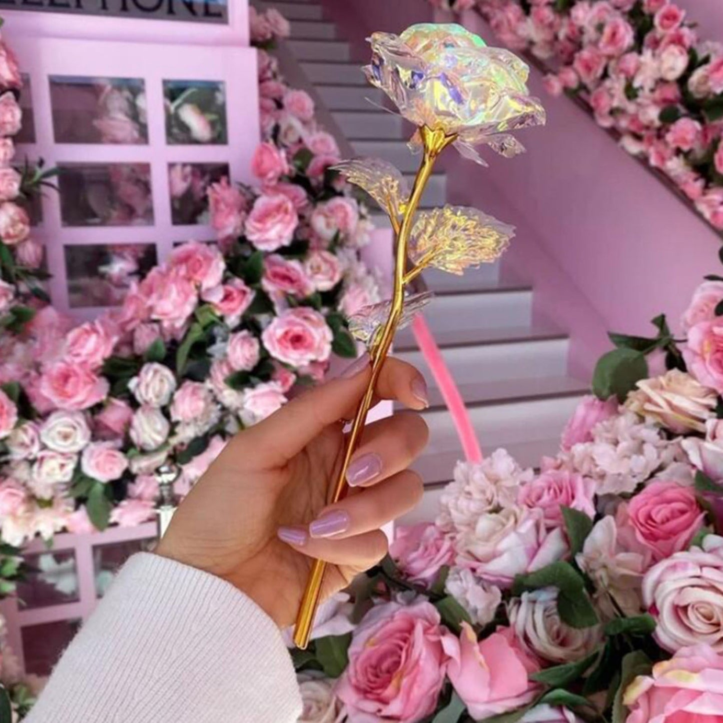 Rosé Lux™ LED svítící zlatá růže