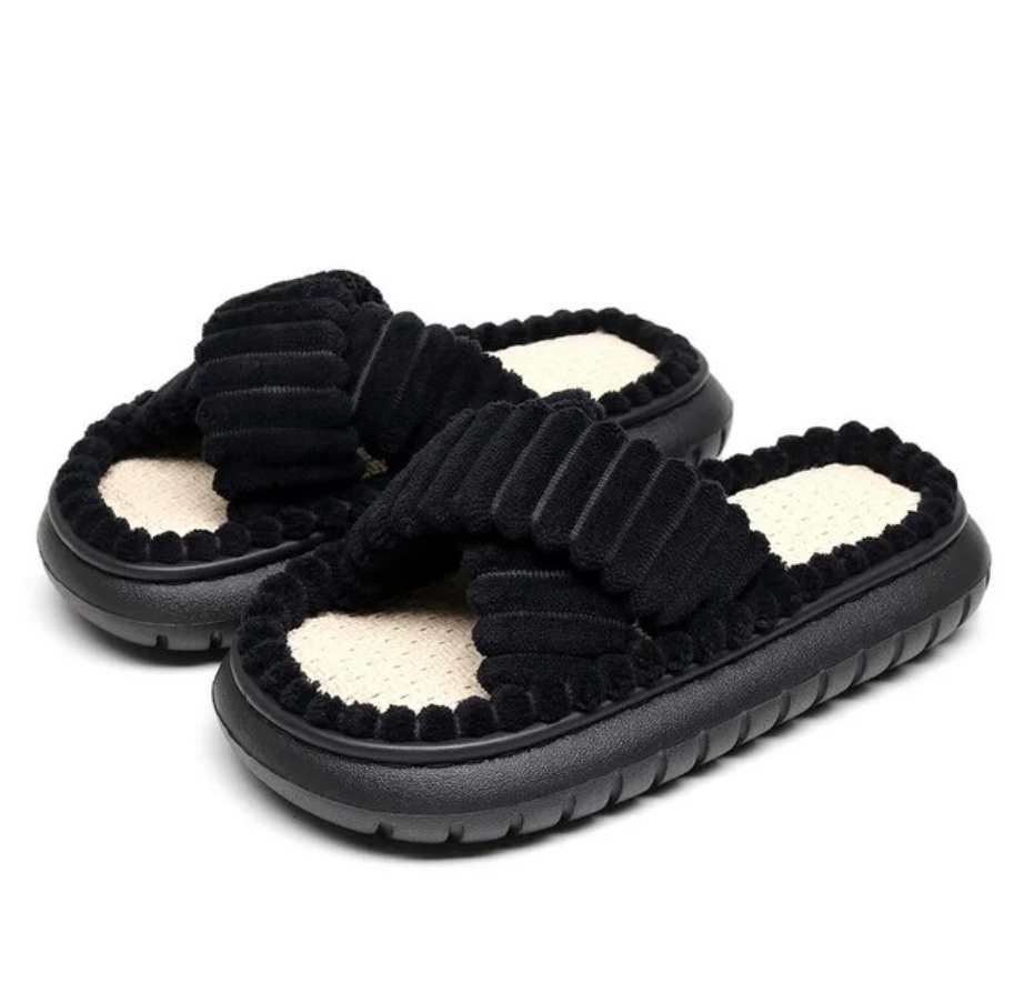Royal Comfort™ Plyšové pantofle criss-cross