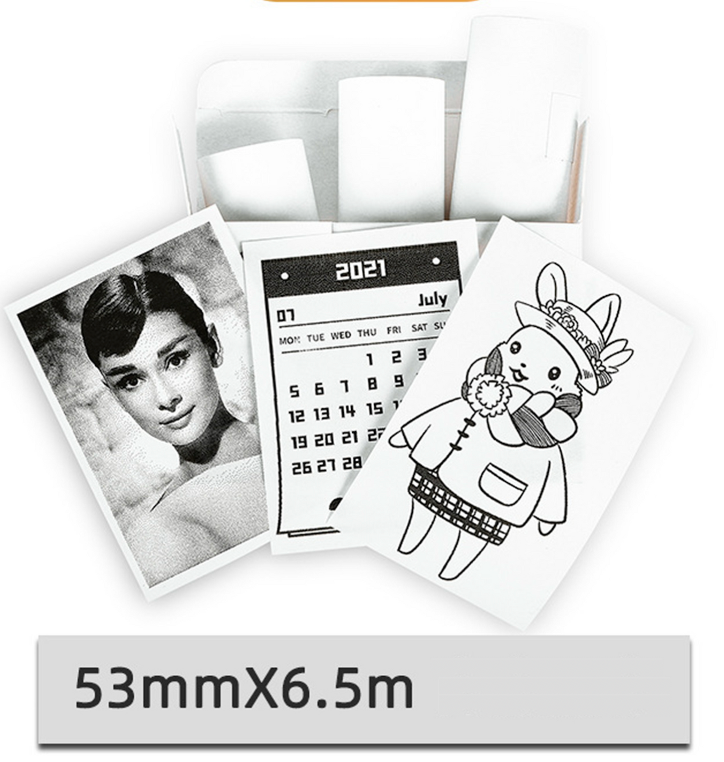 Náhradní role termopapíru pro přenosné fototiskárny + +| 53 mm