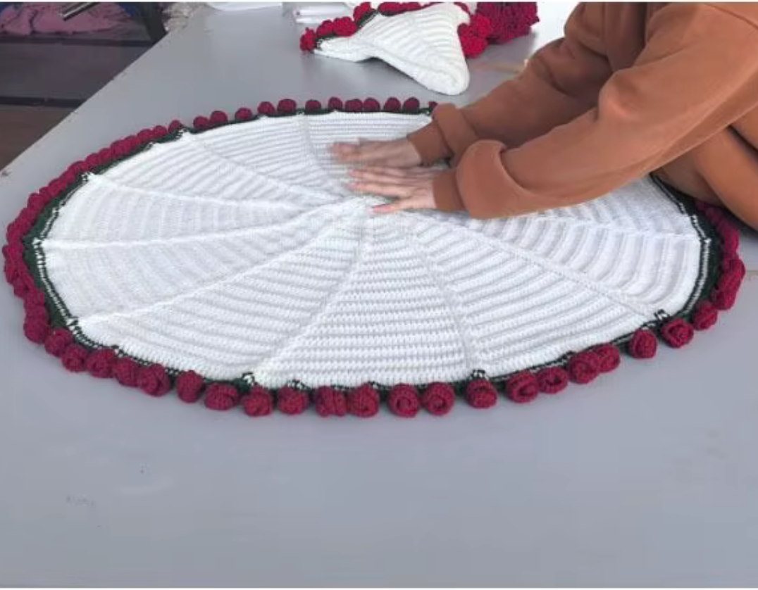 HugLoop™ DIY Pletená deka s květinami