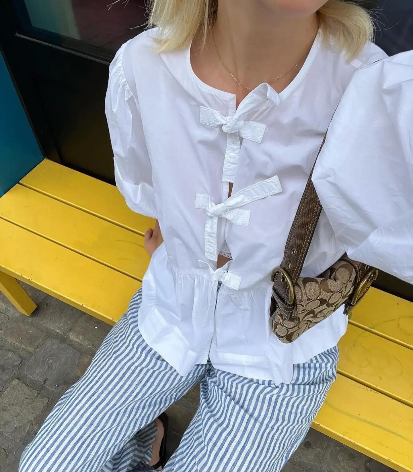 Serena™ Módní a stylová halenka s puff rukávy