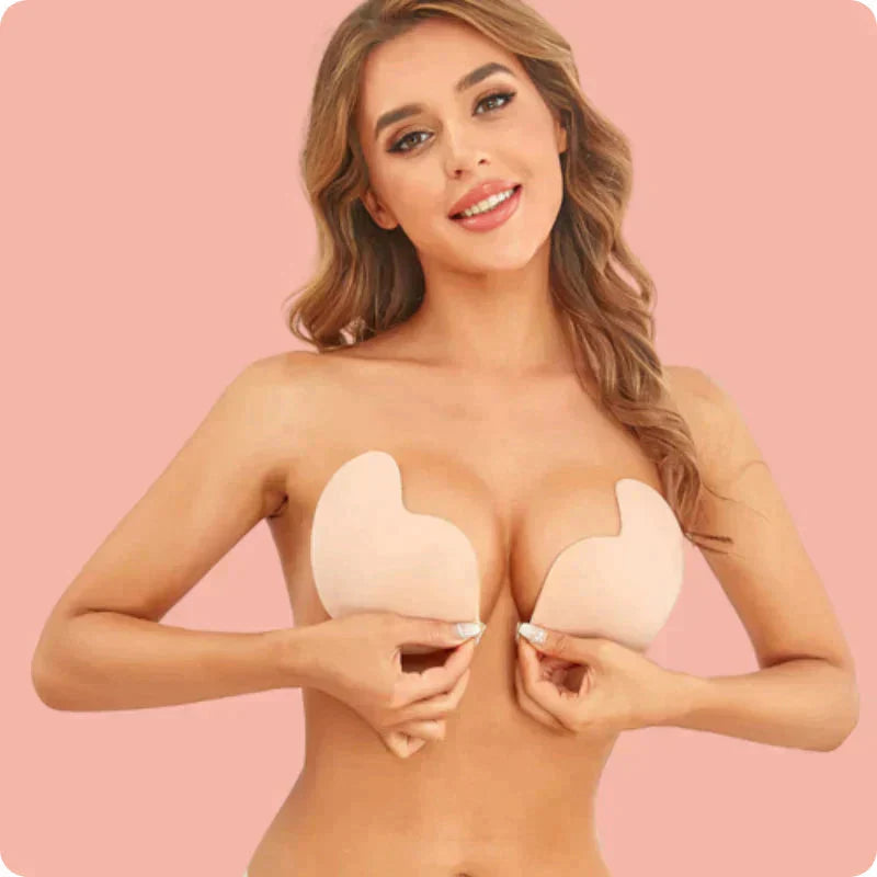 SkinBond+™ Bezešvá silikonová samolepicí push-up podprsenka bez ramínek | Sebejistota v jednom kousku!