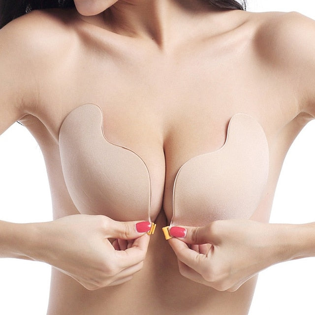SkinBond+™ Bezešvá silikonová samolepicí push-up podprsenka bez ramínek | Sebejistota v jednom kousku!