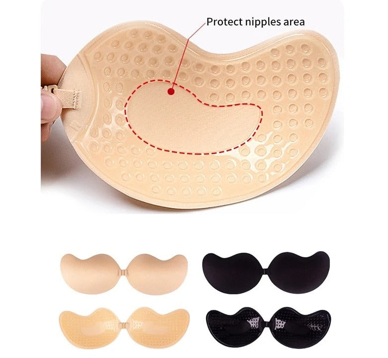 SkinBond+™ Bezešvá silikonová samolepicí push-up podprsenka bez ramínek | Sebejistota v jednom kousku!