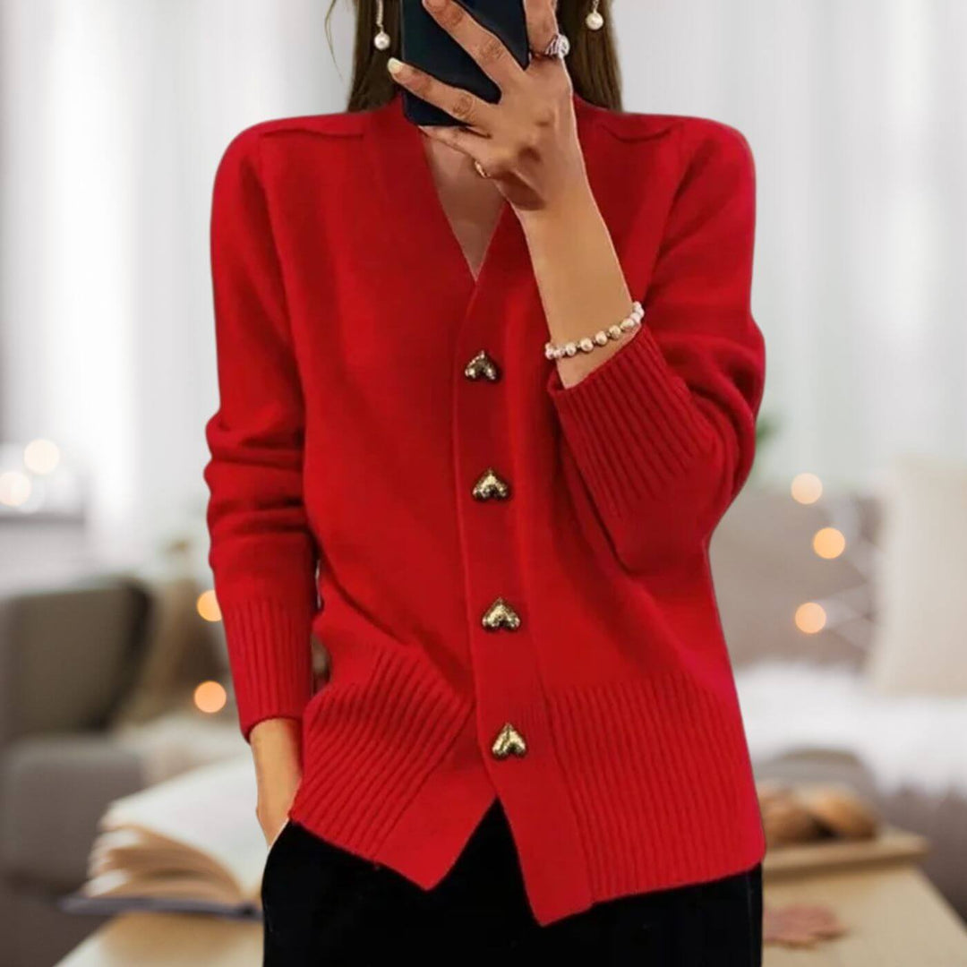 Uliva Pretti™ Elegantní kardigan se srdíčkovými knoflíky