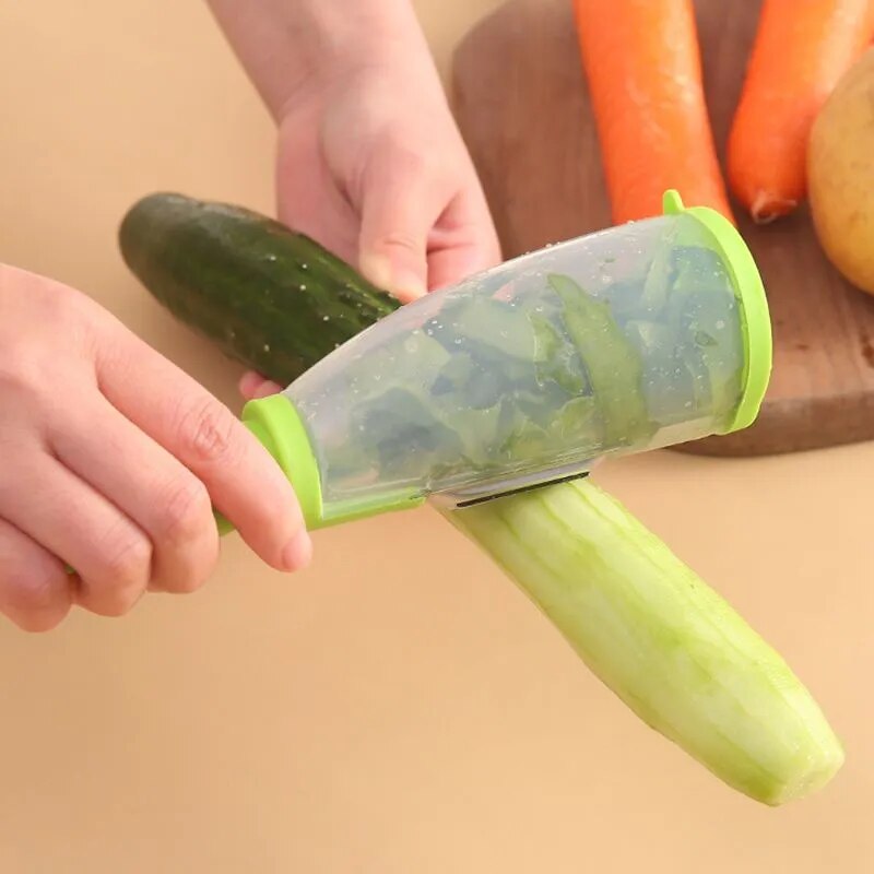 Veggie Pro™ Kuchyňská škrabka z nerezové oceli s úložným boxem