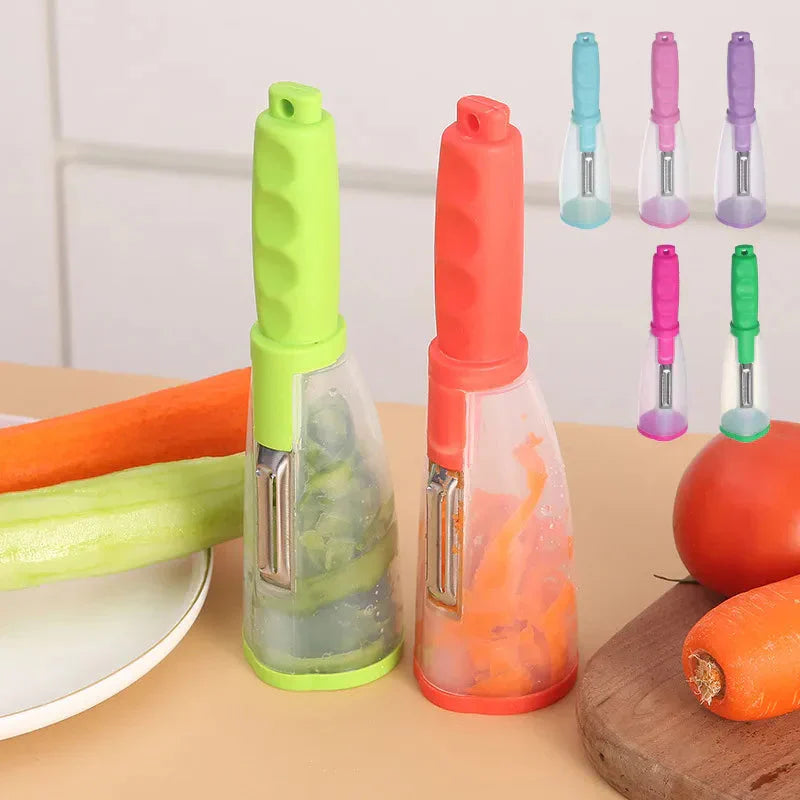 Veggie Pro™ Kuchyňská škrabka z nerezové oceli s úložným boxem