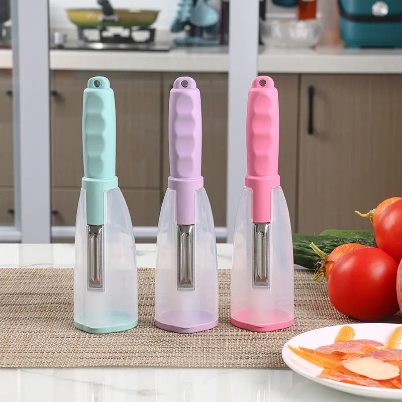 Veggie Pro™ Kuchyňská škrabka z nerezové oceli s úložným boxem