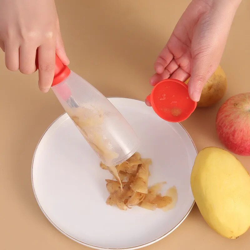 Veggie Pro™ Kuchyňská škrabka z nerezové oceli s úložným boxem