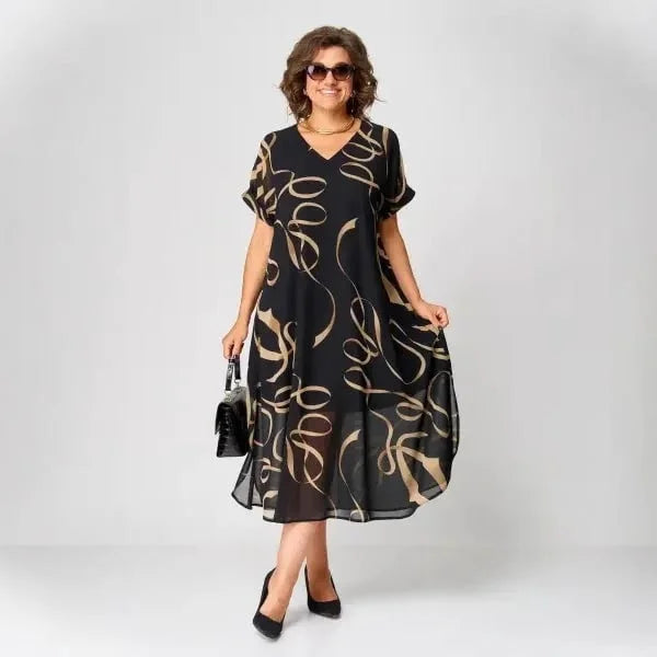 Viola Andriano™ Elegantní midi šaty s volným střihem