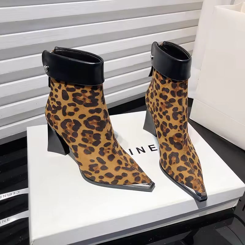Wanda Mazzocco™ Leopardí kotníkové boty na vysokém podpatku