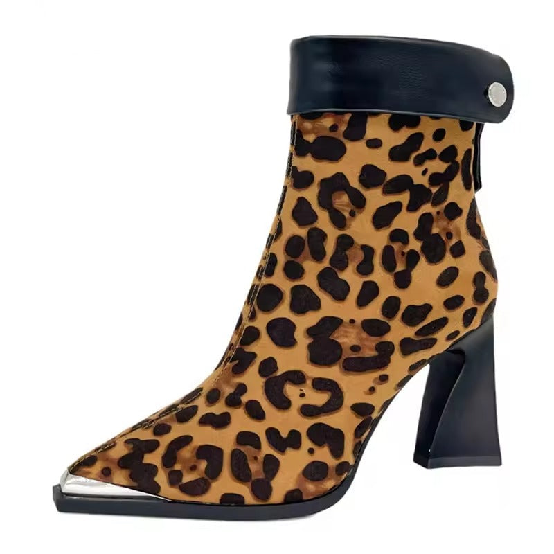 Wanda Mazzocco™ Leopardí kotníkové boty na vysokém podpatku