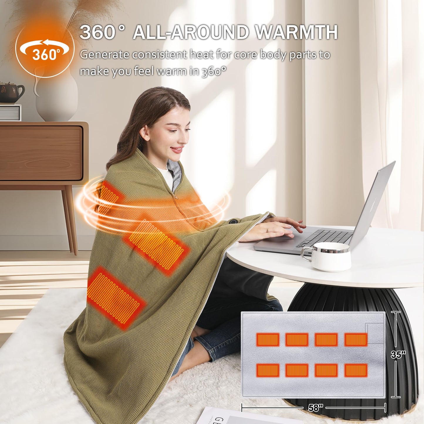 WarmLux™ Přenosná vyhřívaná deka