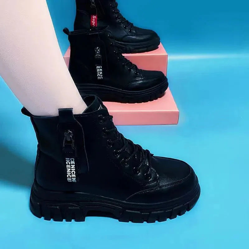 Winter Fashion™️ Teplé zimní kožené boty