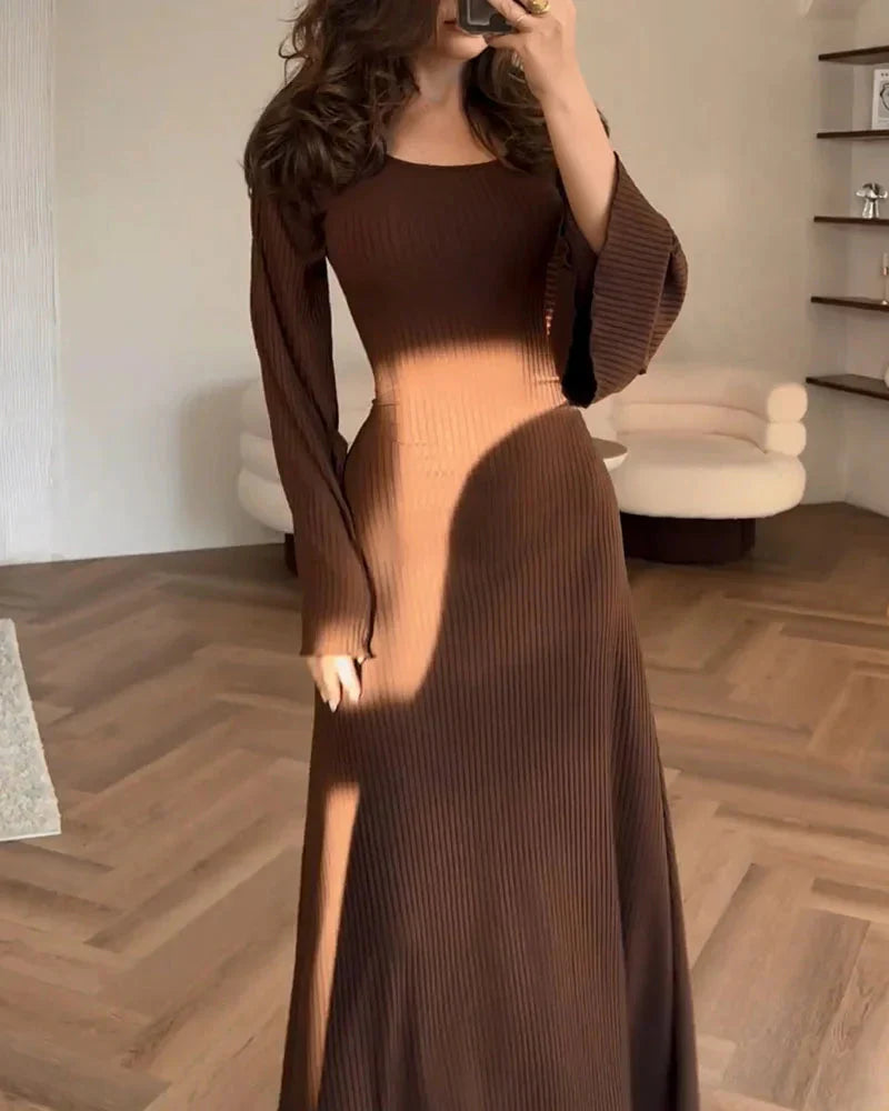Xènia™ Ležérní a elegantní dlouhé pletené šaty