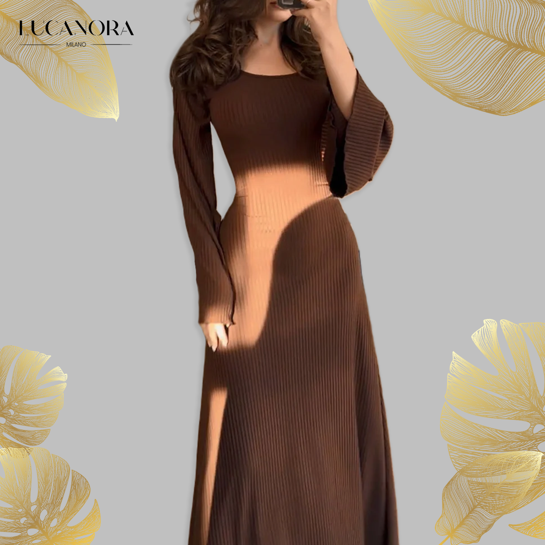 Xènia™ Ležérní a elegantní dlouhé pletené šaty