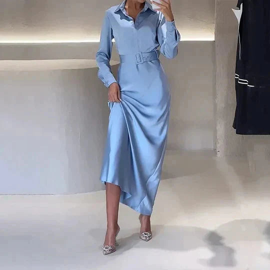 Zarita™ Dlouhé elegantní šaty s páskem