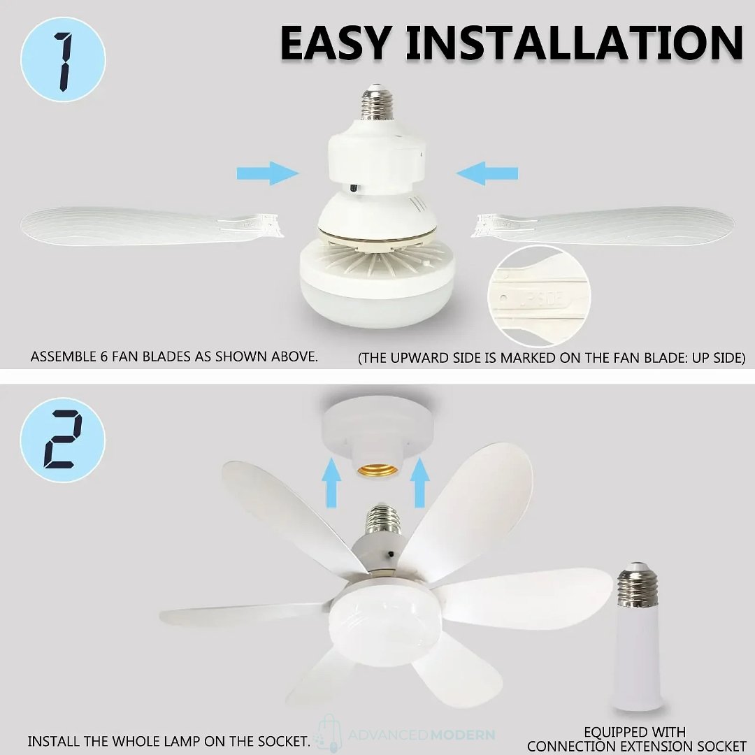 ZephyrAir™ Přenosný stropní ventilátor a světlo 2 v 1