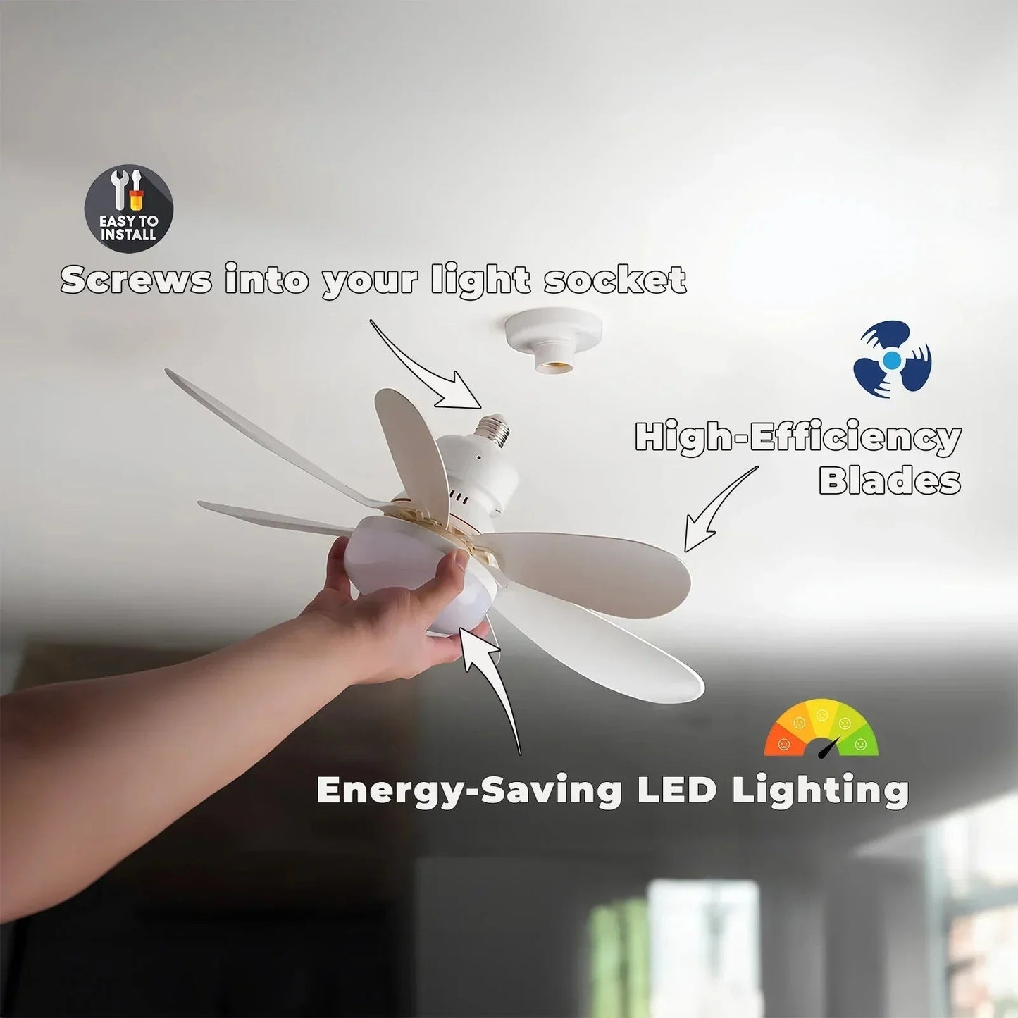 ZephyrAir™ Přenosný stropní ventilátor a světlo 2 v 1