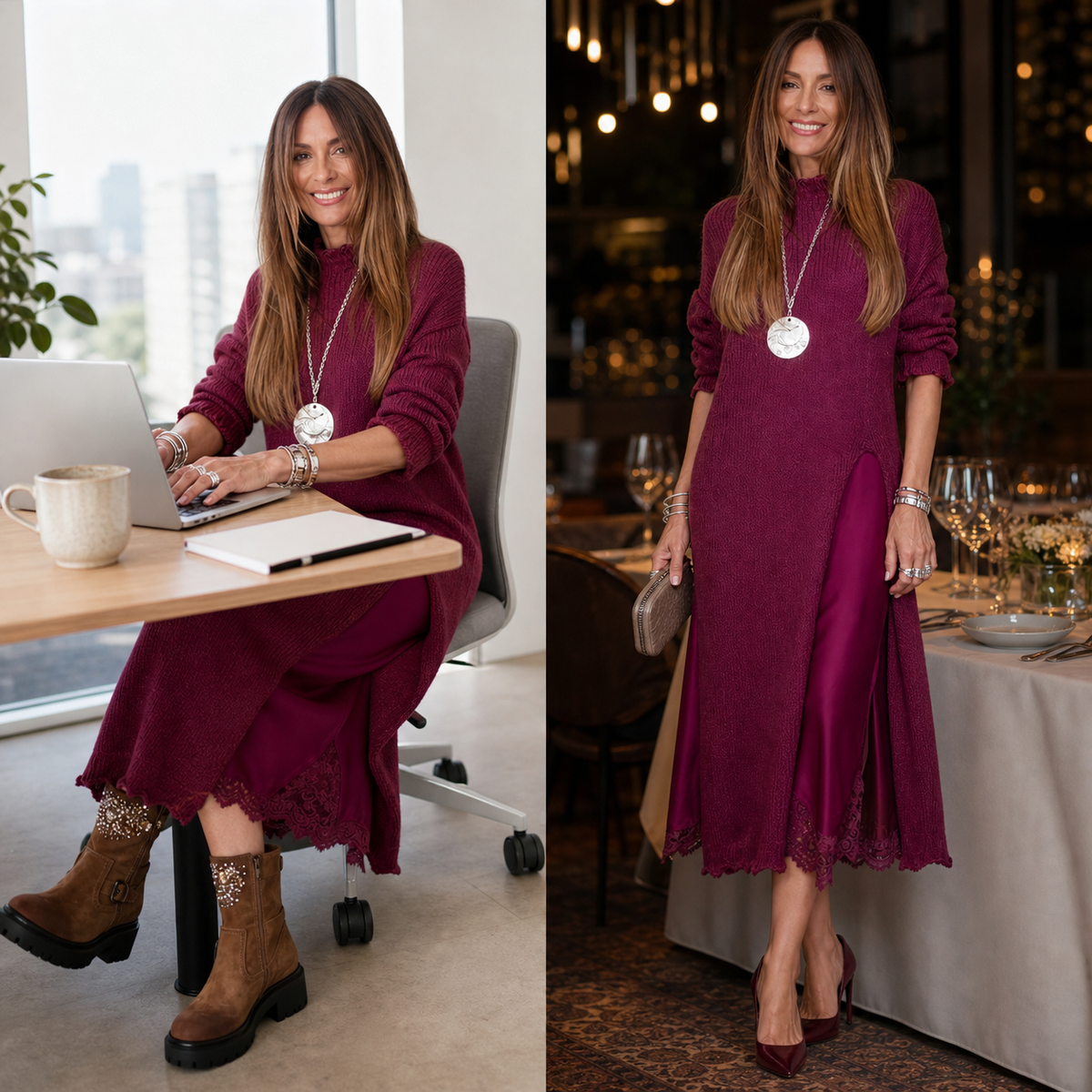 Albertina Frasca™ Měkký vrstvený svetrový set pro elegantní pohodlí