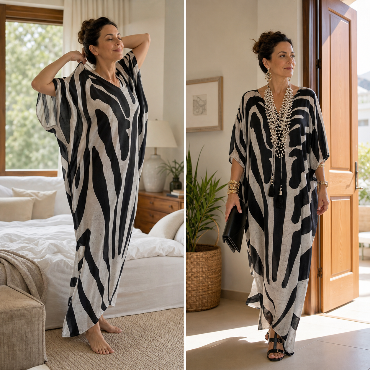 Amelia Leoncini™ Vzdušné kaftanové šaty pro pohodlný letní styl
