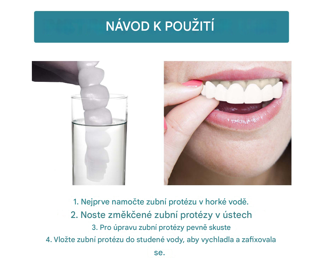 VelvetDent™ Silikonové pásky na zuby/protézy