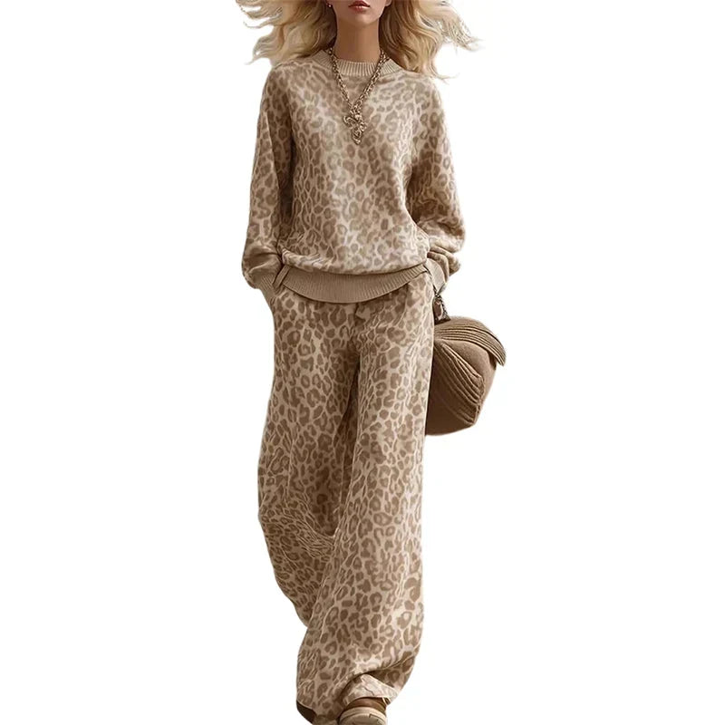 Ugolina Astolfi™ Uvolněná leopardí mikina a kalhoty pro bezstarostný styl