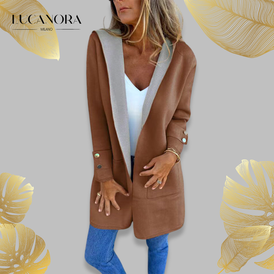 Alcina Fiola™ Jarní kabát s otevřenou přední částí a kapucí