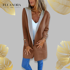 Alcina Fiola™ Jarní kabát s otevřenou přední částí a kapucí