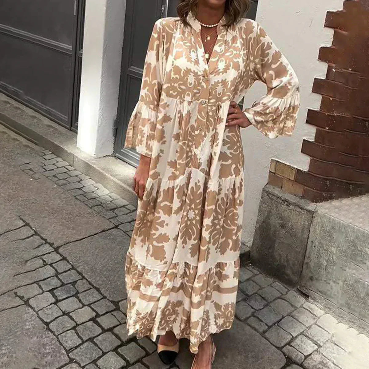 Alice Lemmo™ Maxi boho šaty s potiskem