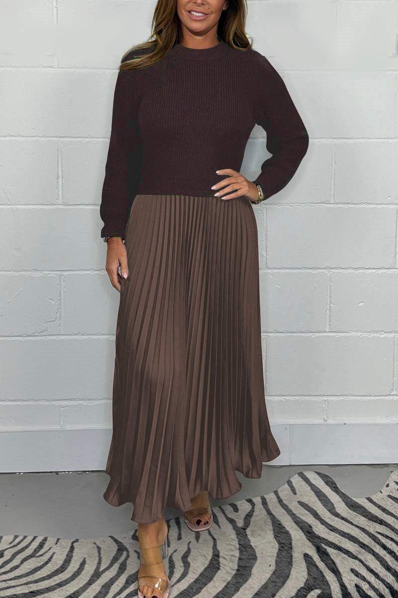 Alida Talerico™ Stylový a elegantní skládaný set s kulatým výstřihem