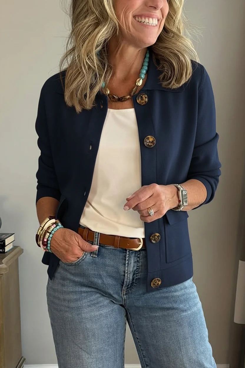 Alina Covelli™ Ležérní svetrs límcem