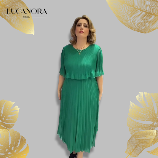 Amanda Hogan™ Elegantní šaty s polovičním rukávem a kulatým výstřihem