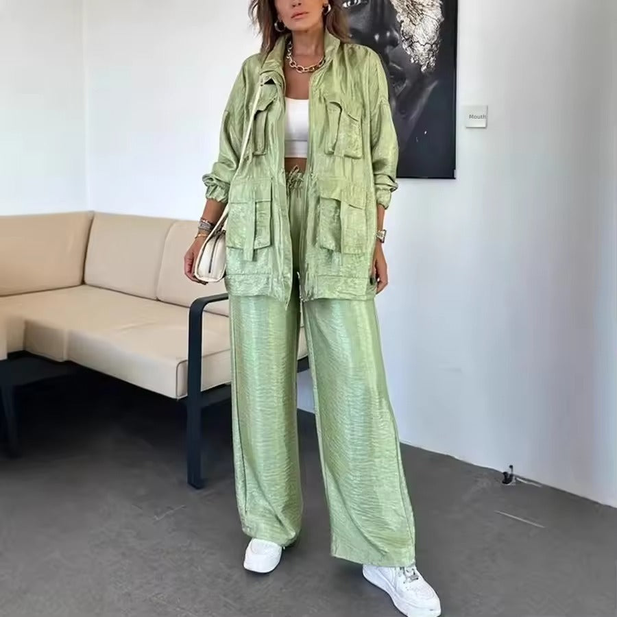 Antonella Scarpa™ Stylový komplet – bunda s kapsami a volné kalhoty