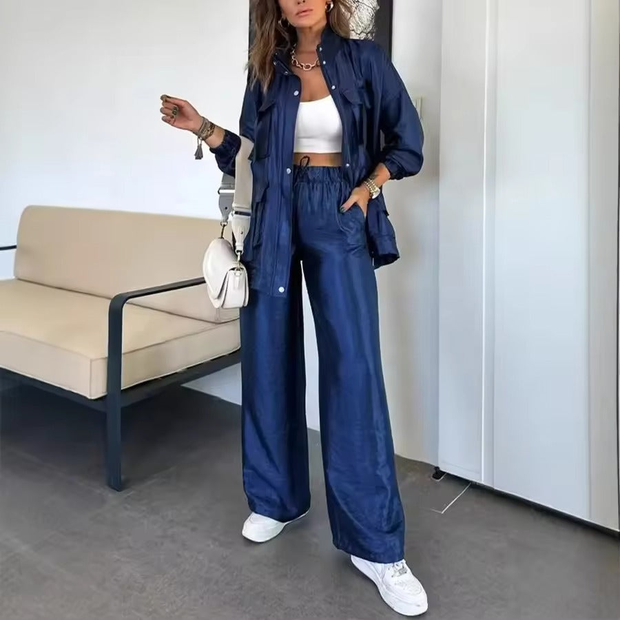 Antonella Scarpa™ Stylový komplet – bunda s kapsami a volné kalhoty