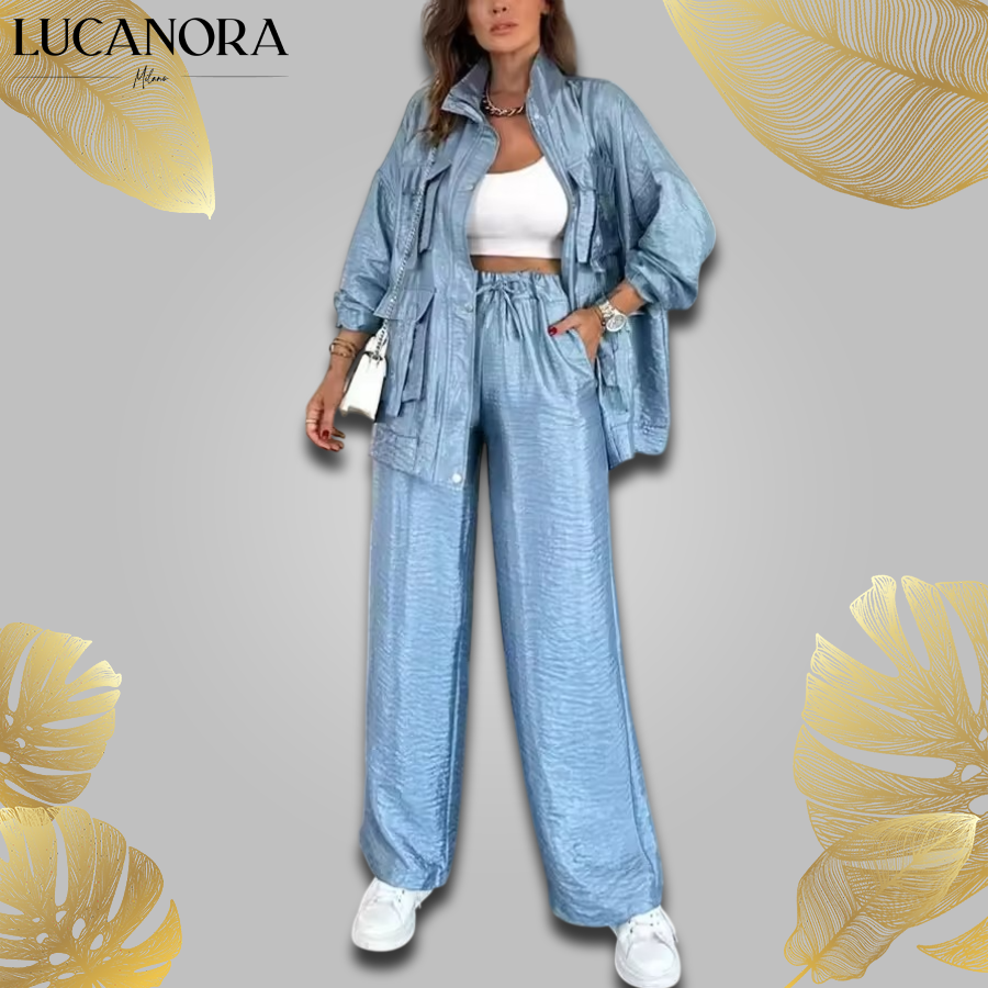 Antonella Scarpa™ Stylový komplet – bunda s kapsami a volné kalhoty