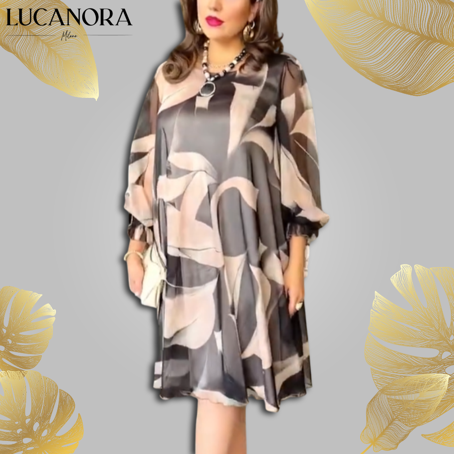 Apollina Caponi™ Elegantní plus size šifonové šaty