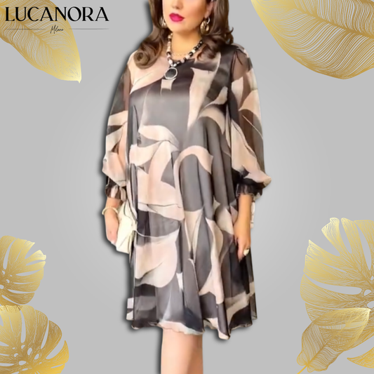 Apollina Caponi™ Elegantní plus size šifonové šaty