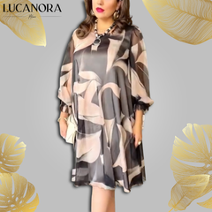 Apollina Caponi™ Elegantní plus size šifonové šaty