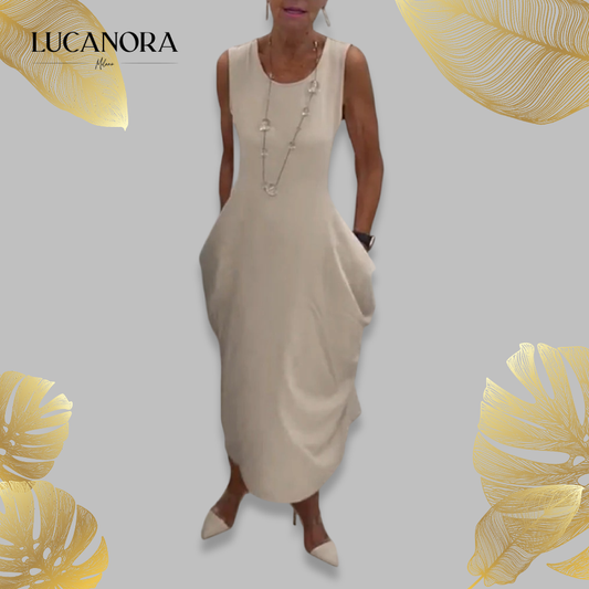 Beata Leuzzi™ Jednoduché šaty bez rukávů s kapsami