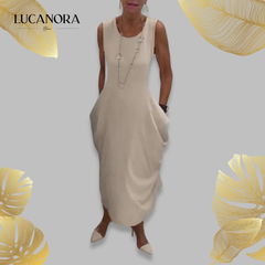 Beata Leuzzi™ Jednoduché šaty bez rukávů s kapsami