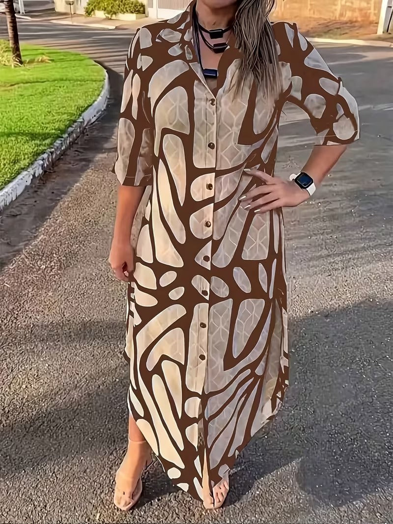 Bianca Borsani™ Všestranné geometrické šaty pro dny bez námahy