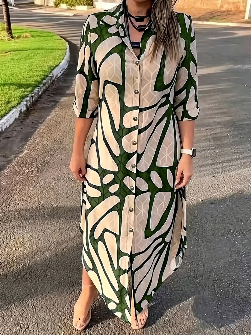 Bianca Borsani™ Všestranné geometrické šaty pro dny bez námahy