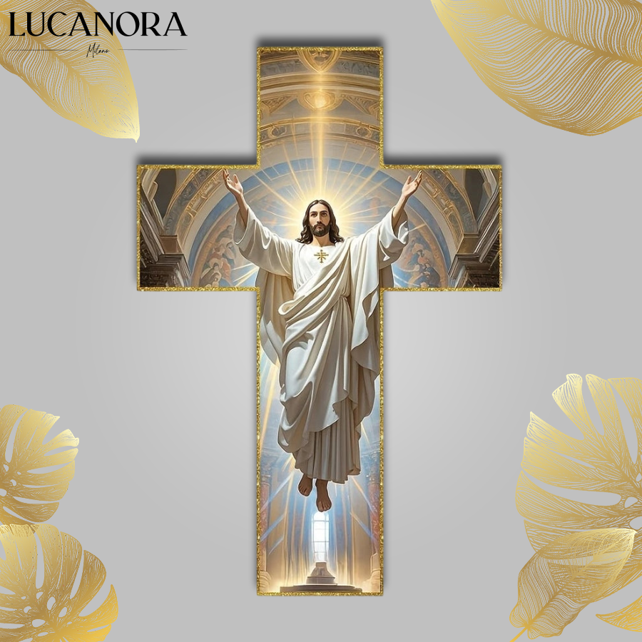 BlessedTimber™ Vintage dřevěný nástěnný kříž s Ježíšem