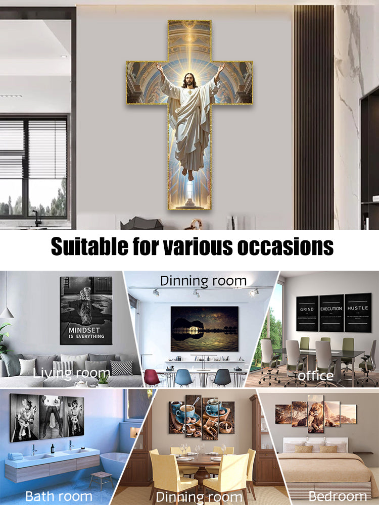 BlessedTimber™ Vintage dřevěný nástěnný kříž s Ježíšem