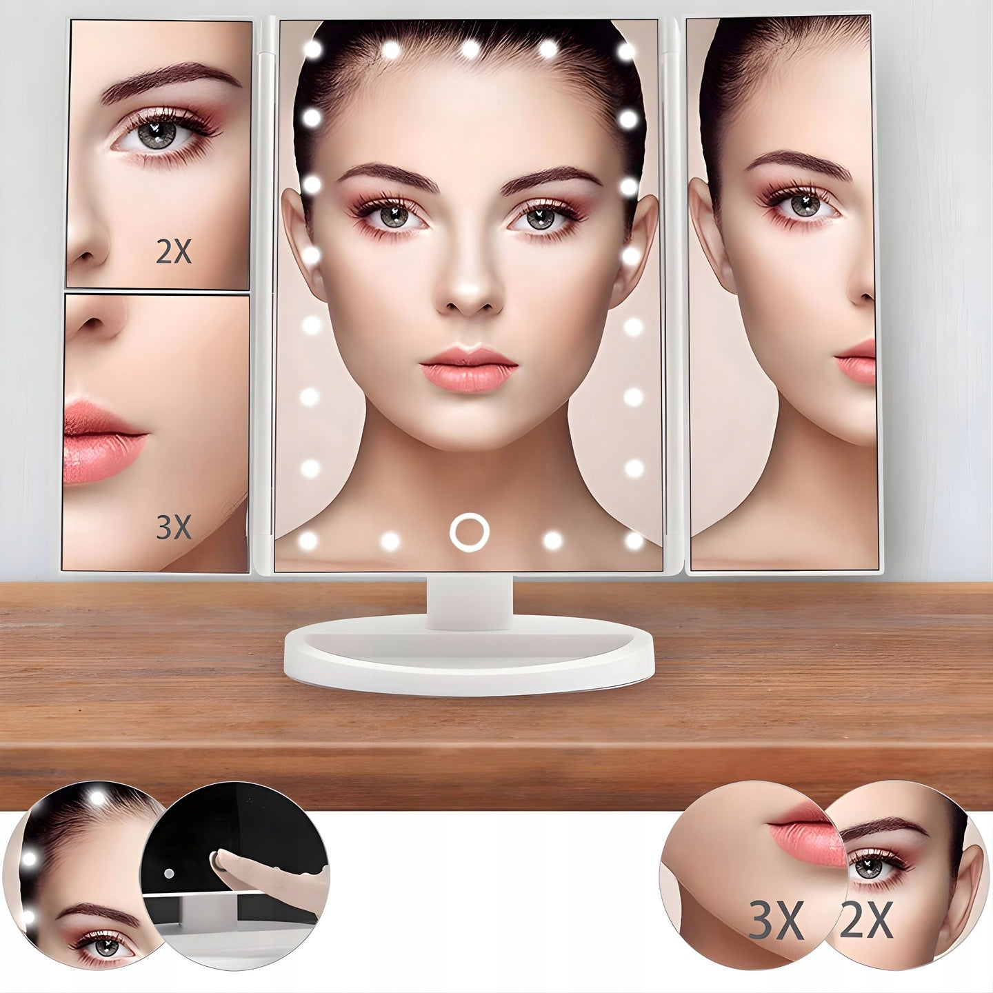 BrightView™ Stolní kosmetické zrcátko s LED osvětlením