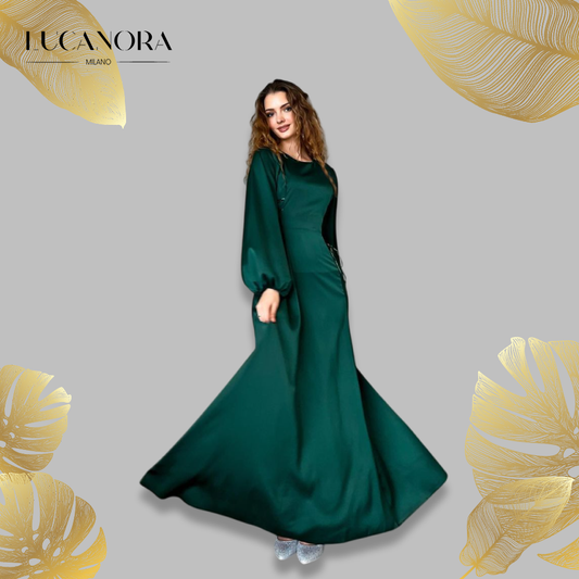 Carmela Gregori™ Elegantní dlouhé šaty s měkkými manžetami