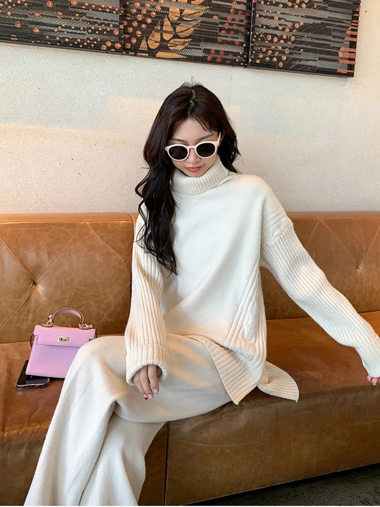 Degna Tomarchio™ Hřejivý pletený komplet s volnými kalhotami