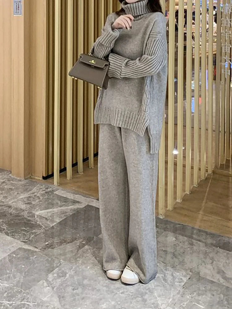 Degna Tomarchio™ Hřejivý pletený komplet s volnými kalhotami