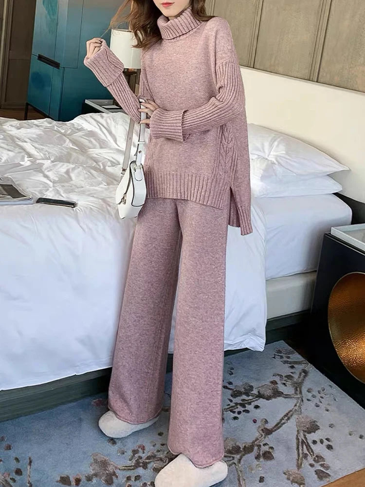 Degna Tomarchio™ Hřejivý pletený komplet s volnými kalhotami